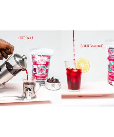 Hibiscus Flowers Dried - 200g/7 oz | 100% Pure Organic | Gluten-Free & Caffeine-Free | Loose Leaf Tea Refreshing Mocktails Baking & Food Decoration | Brews 100+ Cups | Floral & Tangy Herbal Tea - Buy Online on GoSupps.com