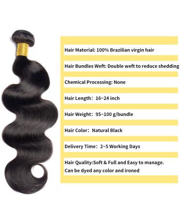 20 Inch 10A Brazilian Body Wave Human Hair Bundle - Natural Color Double Weft for Black Women - Buy Online on GoSupps.com