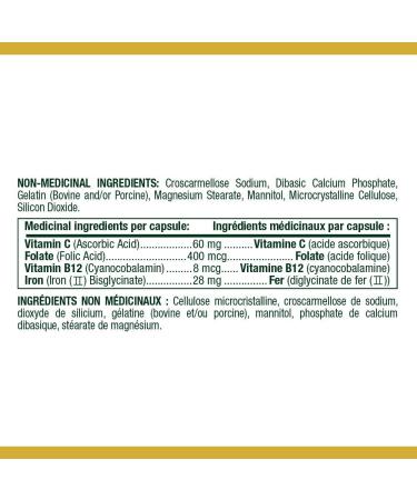 Nature's Bounty Gentle Iron Plus 28mg - 150 Capsules | Iron Deficiency Anemia Prevention - Buy Online on GoSupps.com