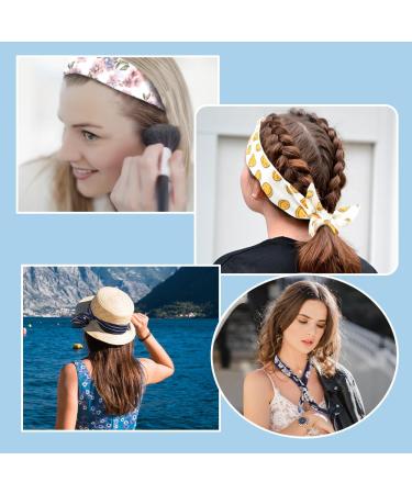 Lzymsz 12pcs Twist Bow Wired Hair Bands & Turbans - Vintage Printed Criss Cross Head Wraps for Women & Girls | Yoga & Sports Compatible - Buy Online on GoSupps.com