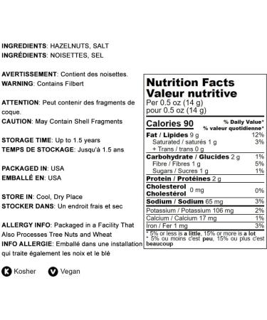 1lb Dry Roasted Blanched Hazelnuts with Himalayan Salt - Keto & Vegan Snack, Whole Filberts, Oil-Free - Bulk Purchase for Baking, Rich in Essential Fatty Acids - Buy Online on GoSupps.com