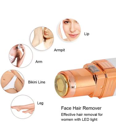 Electric Mini Hair Remover for Women - Compact Lipstick Style with LED Light | Fast Portable & Safe Body Hair Removal in Pearl White - Buy Online on GoSupps.com