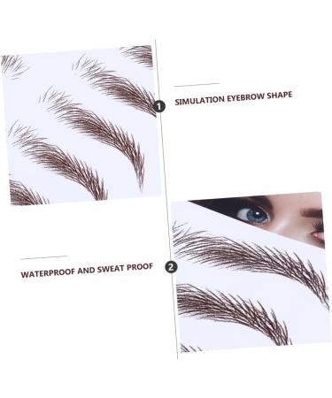 BELLIFFY 4pcs Eyebrow Stickers Hair Like Eyebrows Colored Lashes Fake Water Transfer Paper with Soy Ink 21x15cm Brown - Buy Online on GoSupps.com