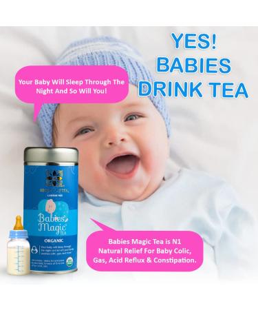 Secrets of Tea Baby Colic Magic Tea - Organic Calming Relief for Acid Reflux & Gas - 80 Count (4 Pack) - Guaranteed Sleep for Babies - Buy Online on GoSupps.com