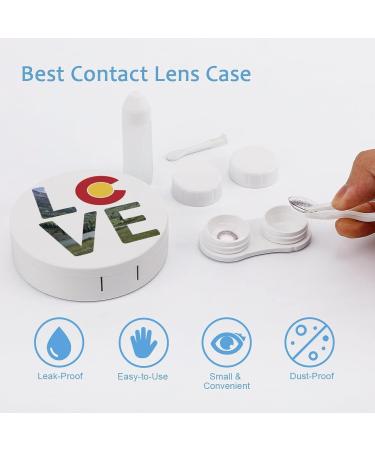 Love Colorado Round Case For Contact Lens Kit Storage Box with Mirror Printed - Buy Online on GoSupps.com