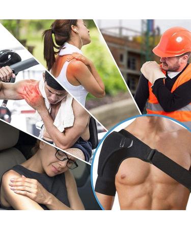 DZOZO Adjustable Shoulder Stability Brace - Neoprene Compression Sleeve for Rotator Cuff Injuries, Arthritis, Sprains - Injury Recovery Support - Buy Online on GoSupps.com