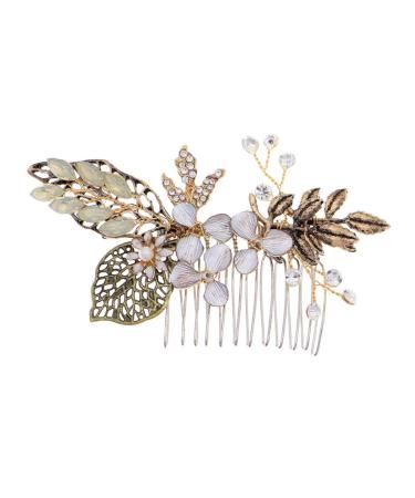 FRCOLOR 1pc Bridal Comb Women Headdress Pearl Hair Pin Bridal Side Comb Crystal Headpiece Wedding Hair Comb Hair Teasing Comb Tiara Bride Hair Comb Decorate Manual Women's Alloy