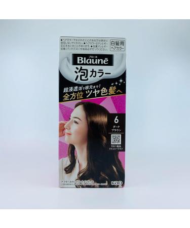 Kao Blaune Bubble Hair Color For Gray Hair - 6 Dark Brown (Green Tea Set) - Buy Online on GoSupps.com