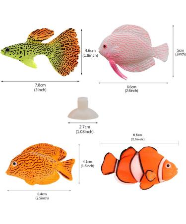Buy Wenxiaw Artificial Goldfish for Aquariums - 4 Pack Bright Silicone Fake Fish with Suction Cups | Ideal Aquarium Decoration - Buy Online on GoSupps.com
