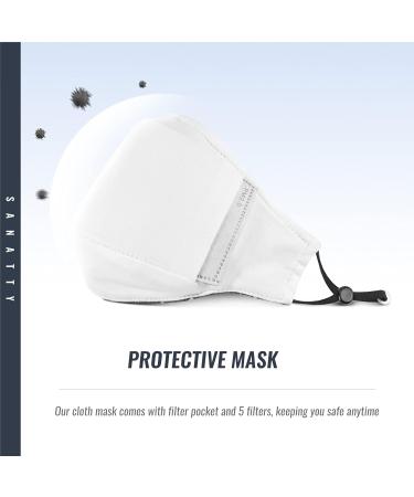 Sanatty Sports Cloth Masks for Men & Women - Breathable Washable Gym Face Masks with Nose Wire & Filters | 5 Pack - Buy Online on GoSupps.com