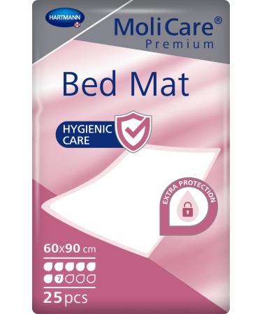 Molicare Premium Bed Mat 7 drops: bed protection insert with absorbent core made of pulp flakes 60x90 cm 25 st 7 drops 60x90cm (25 pieces) 1