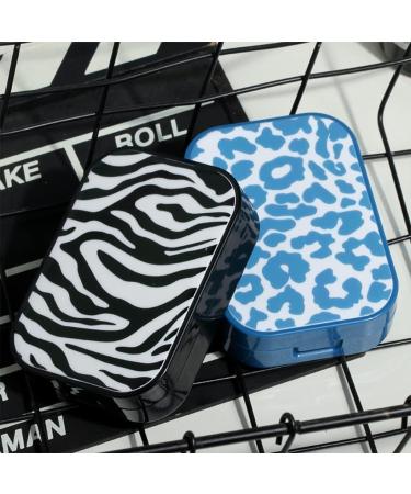 Buy Xming Zebra Pattern Myopia Cosmetic Contact Lens Housing - Blue Compact & Portable Cases for Girls - Buy Online on GoSupps.com