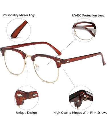 Stylish Half-Frame Blue Light Blocking Glasses for Computer Use - Shop Internationally - Buy Online on GoSupps.com