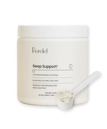 Perelel Sleep Support Magnesium Powder Blend with Lemon Balm Relaxing Herbal Formula Soy & Gluten Free Non GMO Honey Lemon Flavor 2.43 Oz