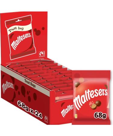 MALTESERS - Grand Format de Bonbons Chocolat au Lait C ur Croquant - 24 sachets de 68g