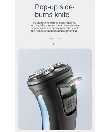 GeRRiT Rechargeable Waterproof IPX7 Electric Shaver for Men - Wet & Dry Rotary Shaving Razor with Pop-up Trimmer - Blue - Buy Online on GoSupps.com