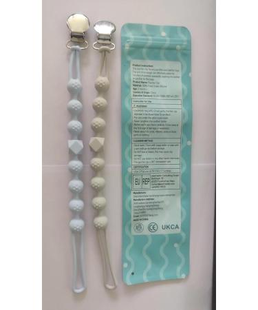 Kowlone Dummy Clips Boys Girls Silicone Soother Pacifier Chain Flexible Binky Holder Set with Texture for Teething Baby Unisex Newborn Dummies 1-Piece Design(Pastel Blue Glacier Grey) A: Pastel Blue Glacier Grey - Buy Online on GoSupps.com