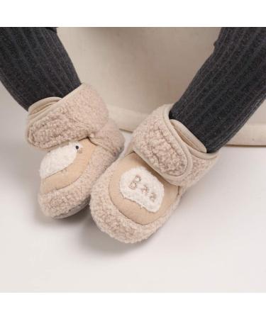 MASOCIO Baby Sheep Booties - Soft Sole Warm Boots for Infant Boys & Girls (0-6 Months) - Khaki - Buy Online on GoSupps.com