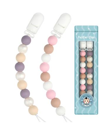 Yolnkos Pacifier Chain Boy Girl Dummy Clips Pacifier Clips Holder Pacifier Chains for Baby Shower 2 Pieces (Pink) - Buy Online on GoSupps.com