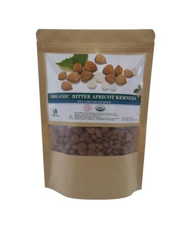 Natural Raw Bitter Apricot Kernels 16oz , Organic USDA Certified Bitter Apricot Seeds 1LB