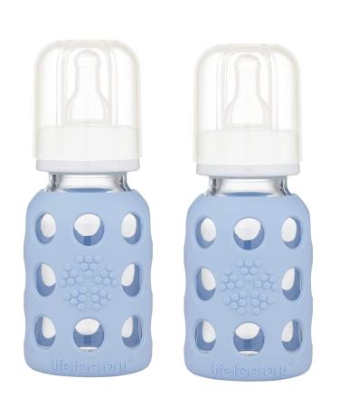 Lifefactory 4oz Glass Baby Bottle 2pk (Blanket)
