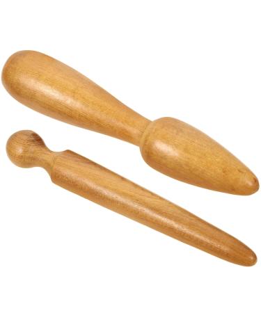 Ciieeo 2st acupress stand Massage Roller Thai massage tab trigger point stick massage roller stick massage tool hand massage wooden stick Thai massage face wooden roller stick