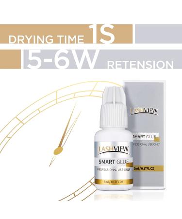 LASHVIEW 1s Extra Strong Eyelash Extension Glue 5ml - Professional Semi-Permanent Black Adhesive - Buy Online on GoSupps.com