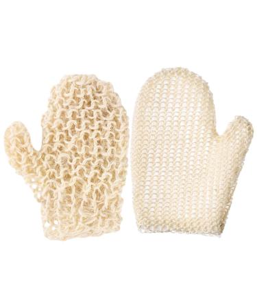 FRCOLOR 2pcs Sisal Braided Shower Gloves Body Scrubber Body Exfoliator Mitt Body Scrubbing Mitt Exfoliating Gloves for Beauty Shower Mittens Bath Mitts Body Scrub Mitt Shower Massage Mitt