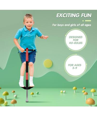 Meooeck 2 Pcs Bounce Pogo Stick for Kids Age 5 and Up | Foam Jolt Pogo Jumper for Body Balance Exercise | Green and Red - Buy Online on GoSupps.com