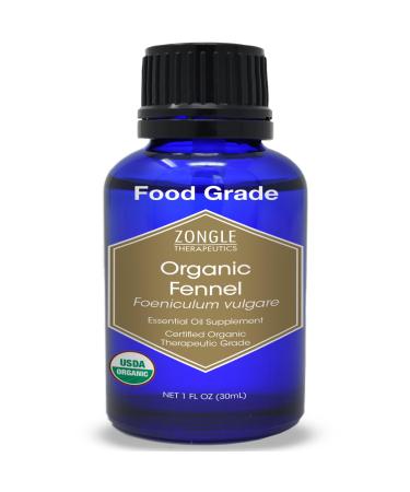 Fennel Essential Oil Organic 100% Pure Fennel Oil Food Grade by Zongle Therapeutics 1 OZ