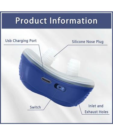 Smart Electric Anti Snoring Stopper | Adjustable Silicone Snore Aid | Blue, 55 x 40mm - Buy Online on GoSupps.com