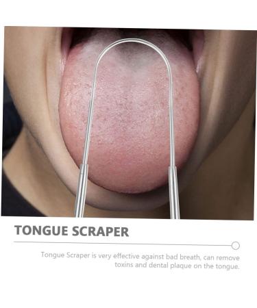 FRCOLOR Stainless Steel Tongue Cleaner - 2pcs Metal Tongue Scraper for Adults Portable 12.8X7CM Dental Hygiene Tool - Buy Online on GoSupps.com