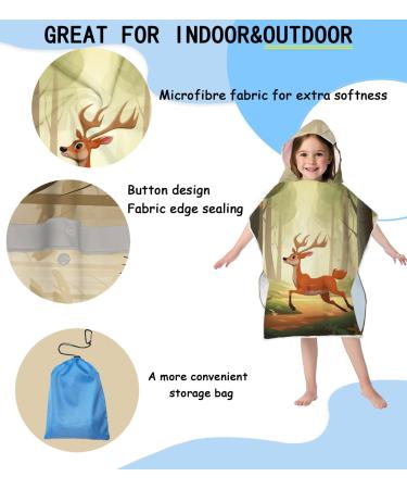 Aiiorber Children's Bath Towel with Hood - Soft Microfiber Fast Drying Deer Pattern 76x76cm - Perfect for Beach Pool & Bathroom - Buy Online on GoSupps.com