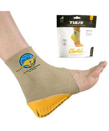 Tulis Cheetah Heel Cup with Compression Sleeve for Severs Disease and Heel Pain for Gymnasts and Dancers, Fitted Youth Small Youth Small (Pack of 1)