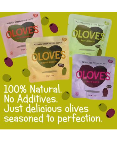 Oloves Basil and Garlic 1.1oz (Pack of 10) - Delicious & Convenient Snack Packs - Buy Online on GoSupps.com