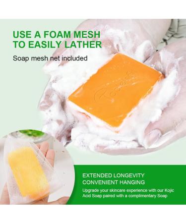 Tabletscit Kojic Acid Turmeric Soap Deep Cleansing and Dark Spot Remover Natural Soft Skin Lightening Soap Bars with Vitamin C Turmeric Hyaluronic Acid Vitamin E for All Skin Types 4Pack - Buy Online on GoSupps.com