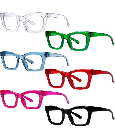 Reading Glasses Metalless Screwless Spring Hinges 6 Pack Readers for Women(+2.00) 6 Pack Mix Color 2.0 x