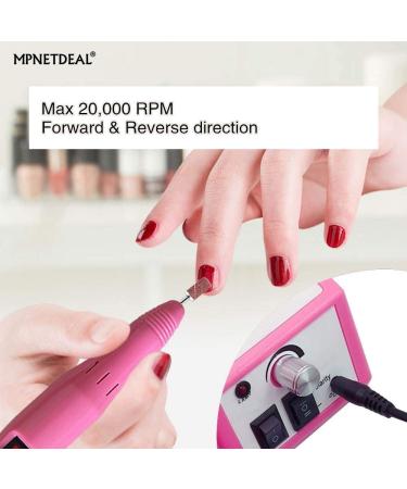 Electric Nail Drill Set Kit for Acrylic Nails Gel Art - Pink MPNETDEAL Efile Machine - Salon Quality at Home - Buy Online on GoSupps.com