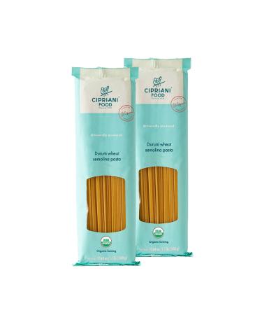 Cipriani Food Spaghetti Noodles - USDA Organic Whole Wheat Spaghetti Pasta Authentic Italian Pasta Non-GMO - 500 Grams (Pack of 2)