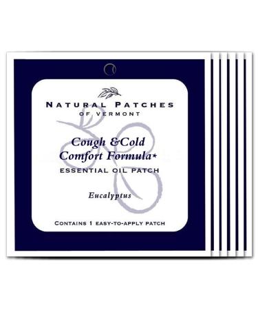 Natural Patches Of Vermont Eucalyptus Cough & Cold Comfort Essential Oil Body Patches Single Patch Pouch (Pack of 6)