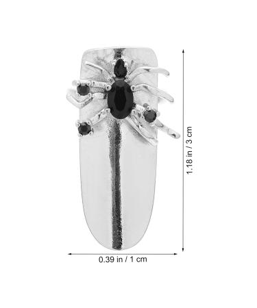 Lurrose Rhinestone Spider Open Ring Stylish Fingernail Protective Cover & Unique Nail Accessory | International Shipping Available - Buy Online on GoSupps.com