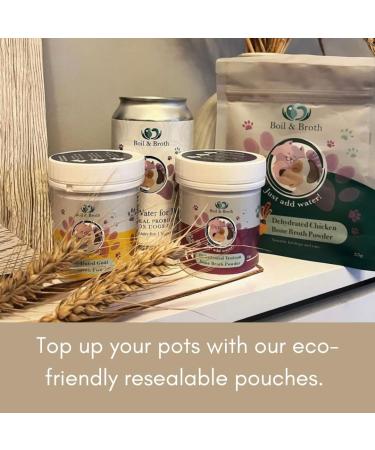Boil & Broth Beef Broth for Dogs | 100% Pure Protein Powder | Type II Bovine Collagen | Grass-Fed Bones | Human-Grade | Hip & Joint Support | Digestion & Gut Health | 120g Pack - Buy Online on GoSupps.com