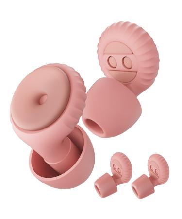 BNU Ear Plugs for Concerts 2 Pairs 25-35dB Noise Cancelling Earplugs for Work Motorcycle Reusable High Fidelity Noise Reduction Ear Plugs with 6 Pair Silicon and Memory Foam Tips in S/M/L Pink