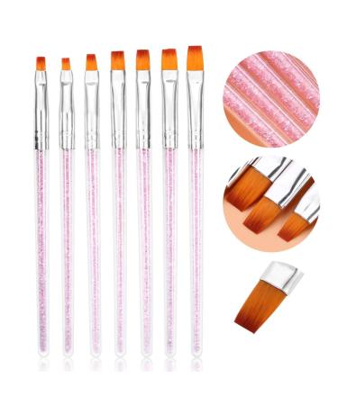 Nail Art Brush Set - 7pcs Acrylic Flat & Liner Brushes for UV Gel & 3D Design - International Shipping - Buy Online on GoSupps.com