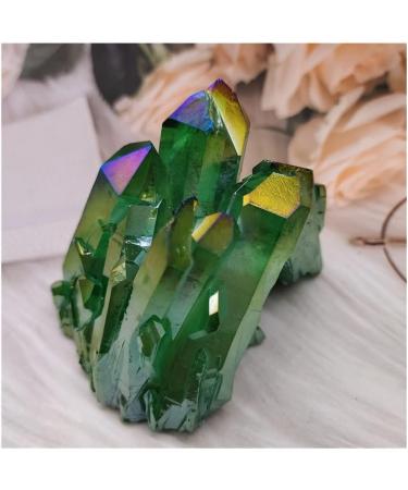 Room Decoration Green Electroplated Natural Crystal Cluster Specimen Raw Rock Quartz Flowers Aura Stones Gift Modern House Decor Great Choice for Home Decoration (Size : 300-400g) - Buy Online on GoSupps.com