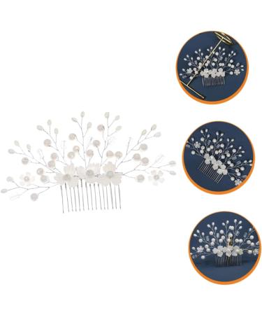 FRCOLOR Heart Rhinestone Hair Clip Wedding Hair Clips Bridal Rhinestone Hair Clips Bride Headpieces for Wedding Flower Girl Hair Accessories Pearl Clips for Hair White Zinc Alloy - Buy Online on GoSupps.com