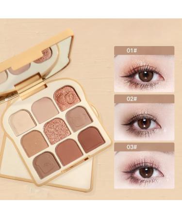  Meidimeijia 9-Color Toast Eyeshadow Palette - Matte shimmer metallic and glitter shades for smoky neutral and everyday eyeshadows (3# Dreamy Mist Violet) - Buy Online on GoSupps.com