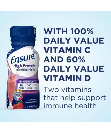 Ensure Liquid Clear Nutrition Drink 0g fat 8g of protein Blueberry Pomegranate 10 Fl Oz (Pack of 12) Bottle gluten free & Ensure High Protein Strawberry Nutrition Shake 24 Pack - Buy Online on GoSupps.com