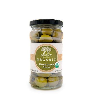 Divina Organic Pitted Green Olives, 5.3 oz