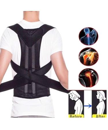 Posture Corrector For Back Clavicle Spine Back Shoulder Lumbar Support Corset Correction Posture pedic belt Men Women (Red XL) Better life Black L - Buy Online on GoSupps.com